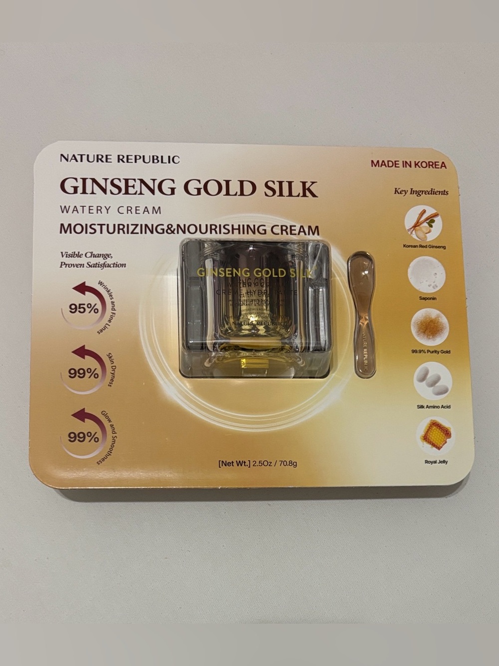 KOREAN Nature Republic Ginseng Gold Silk Watery Cream 2.5 oz/ 70.8g